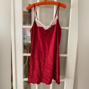 NWT XXL Maroon teddy. Lace trim neckline. Adjustable straps.